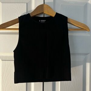 Black Athleisure workout tank top